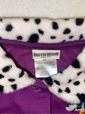 Buster Brown Purple Coat with Dalmatian Spot Plush Collar
